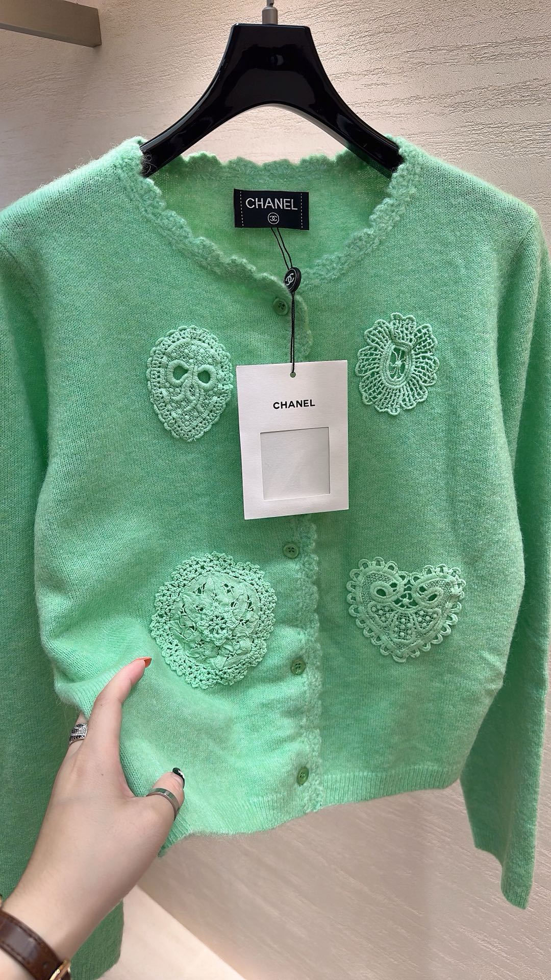 CHANEL MINT GREEN KNIT TOP