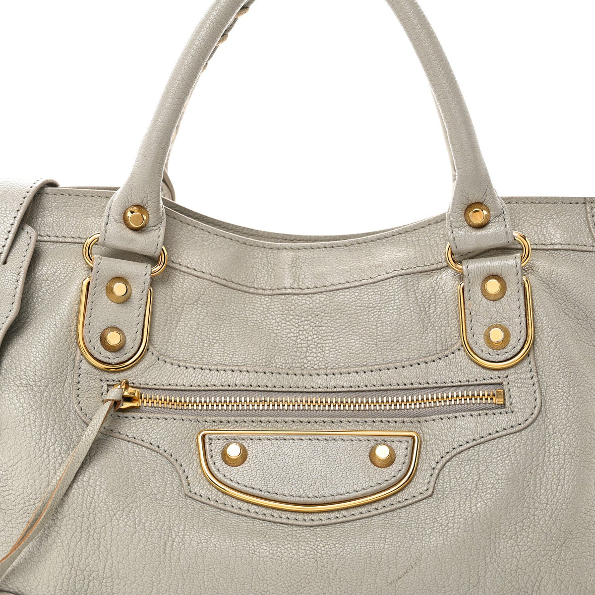 Chevre Gold Metallic Edge Hardware City Gris Glace