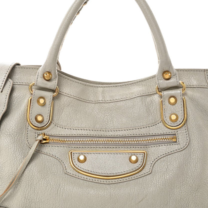 Chevre Gold Metallic Edge Hardware City Gris Glace