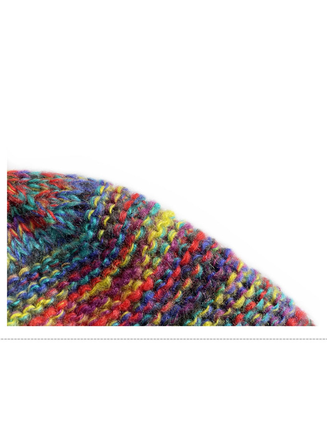 Haila - Retro Colorful Knitted Beanie with Chin Ties