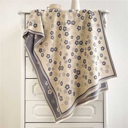 Jacquard Fringed Cashmere-Like Scarf