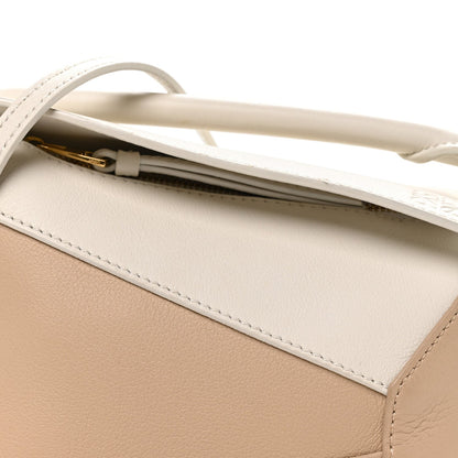Calfskin Mini Puzzle Edge Bag Soft White Paper Craft