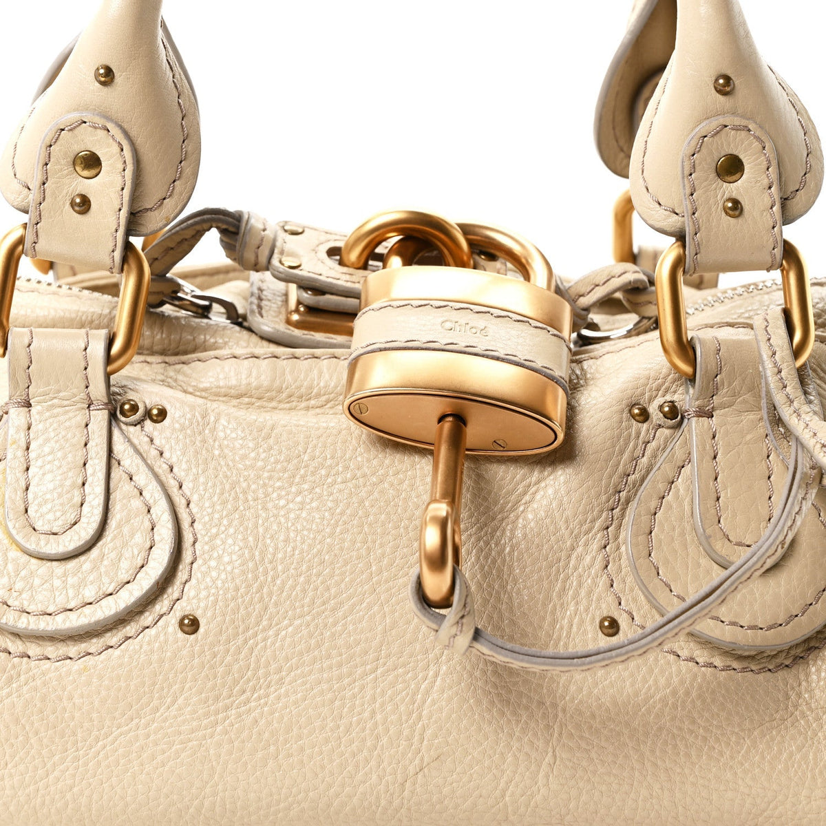Calfskin Medium Paddington Satchel Beige