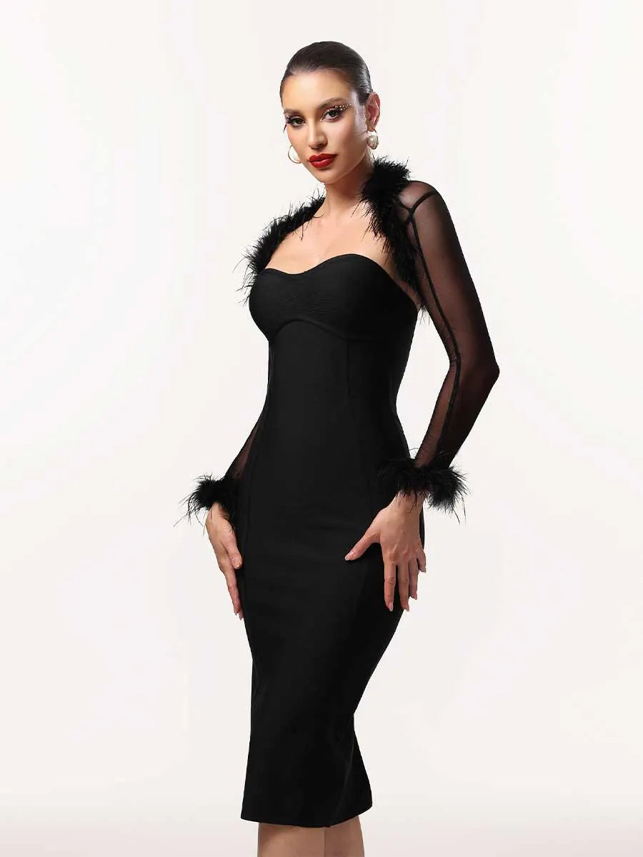 Josephine Mao Collar Midi Dress