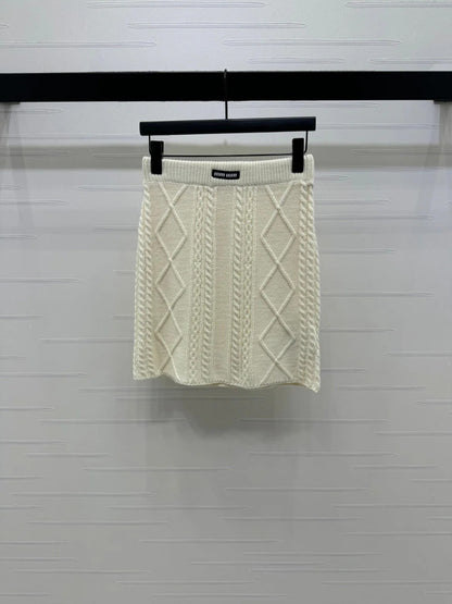 MIUMIU KNIT TOP AND SKIRT SET STYLE 751