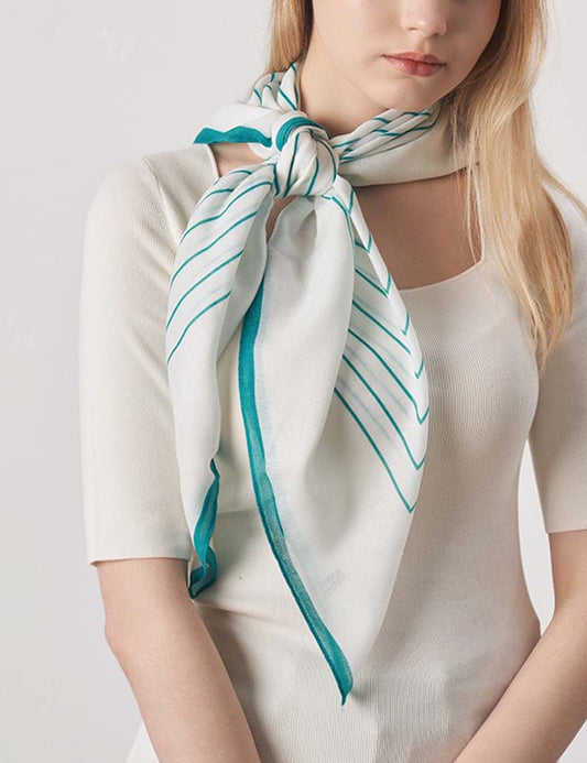 Cartoon Fish Minimalist Geometric Square Scarf
