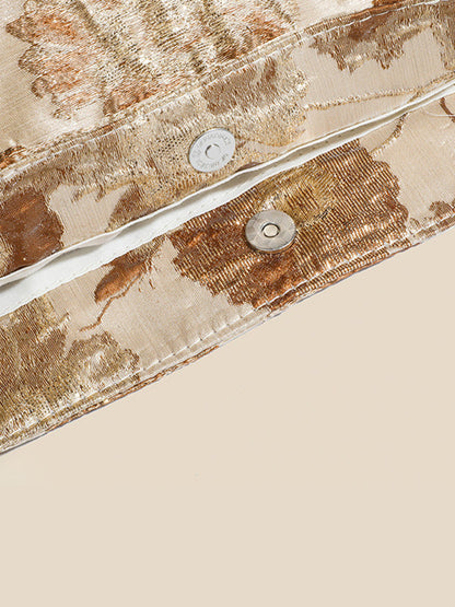 Beads Contrast Color Jacquard Pockets Split-Joint Zipper Handbags