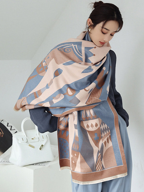 Winter Keep Warm Tasseled Imitated Cashmere Shawl&Scarf