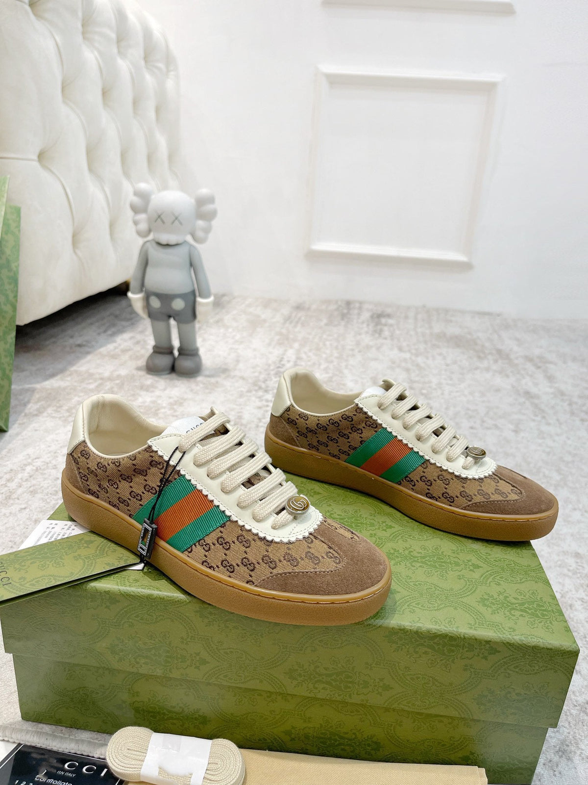 GG SNEAKERS ARDESIA BROWN WHITE LEATHER
