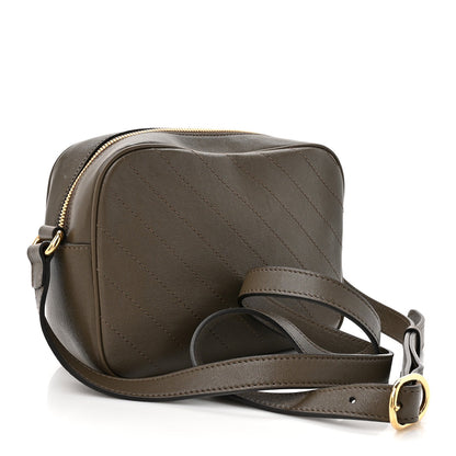 Sakai Be Green Calfskin Diagonal Stitched Small Blondie Shoulder Bag Craclet Brown