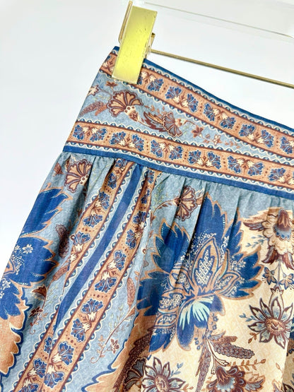 LONG SKIRT PRINTED 25S IN SPUN SILK 266326