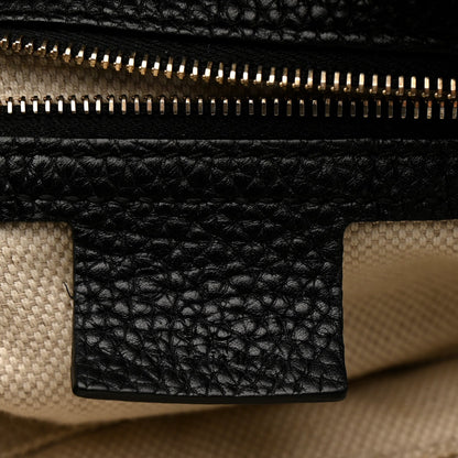 Pebbled Calfskin Large Soho Hobo Black