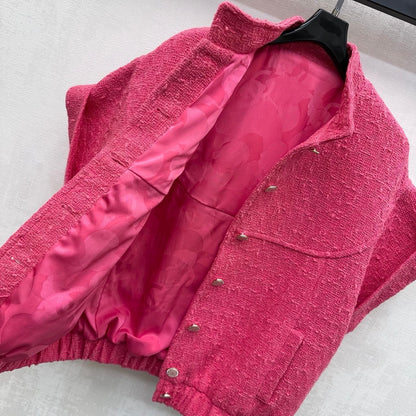 CC Jacket Short-sleeved Fuchsia Pink Cotton 350253