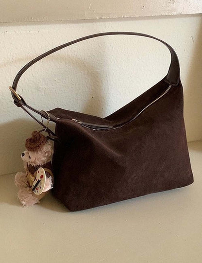 Vintage Suede Adjustable Shoulder Crossbody Bag