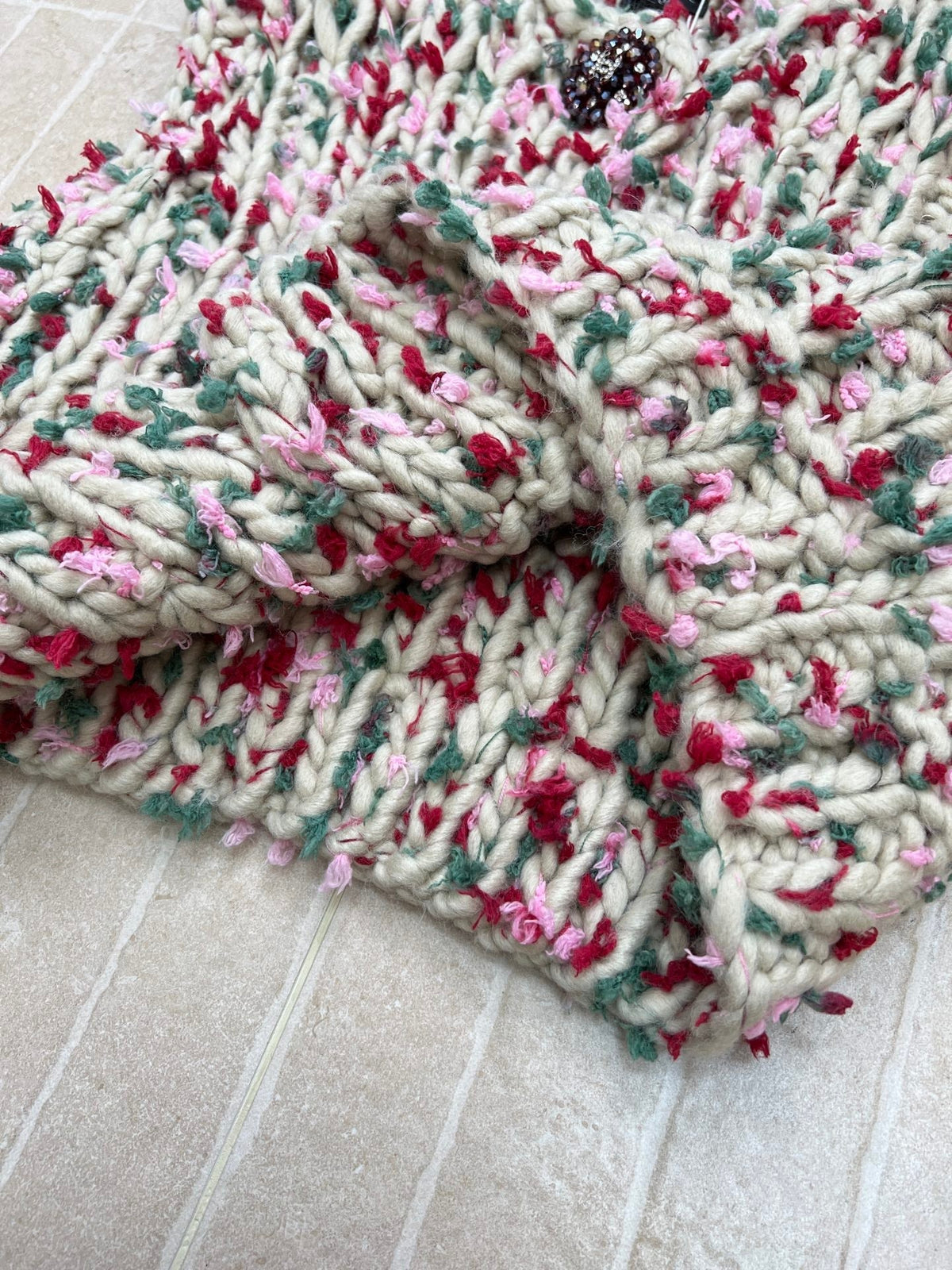 Chanel Hand-crocheted Colorful Pom-pom Vest Cashmere