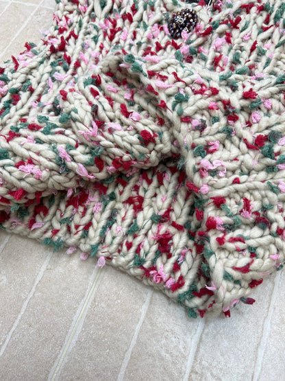 Chanel Hand-crocheted Colorful Pom-pom Vest Cashmere