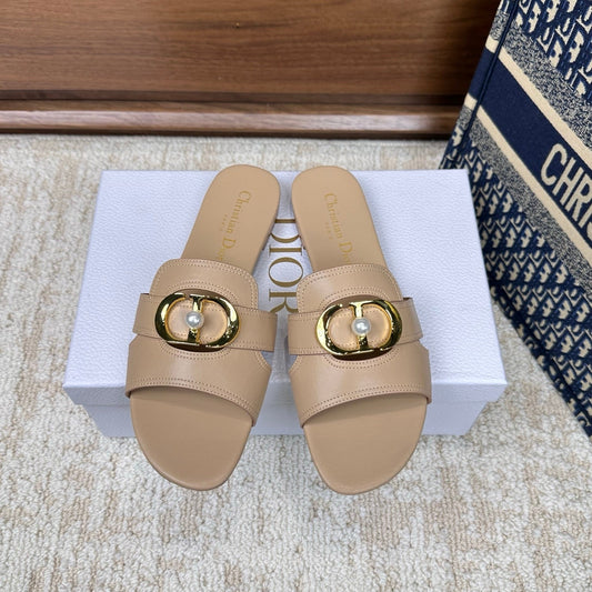 CD Montaigne Sandals Beige in Calfskin 598167