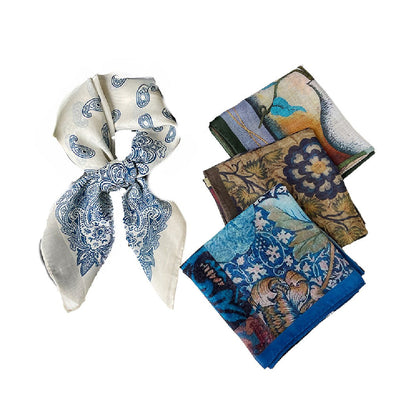 Scarvii - 27.5" Boho Paisley Print Scarf - Vintage &amp; Light