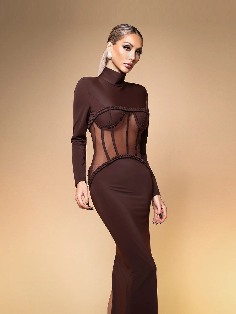Liora Maxi Dress In Brown