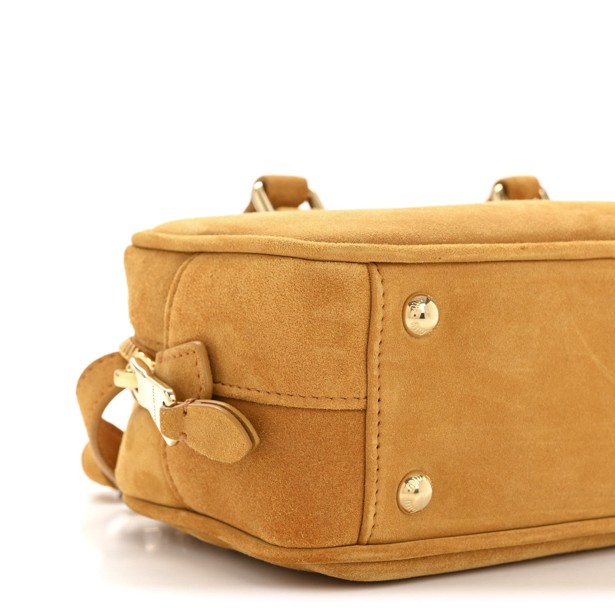 Suede Padded Regular Arcadie Top Handle Bag Whiskey