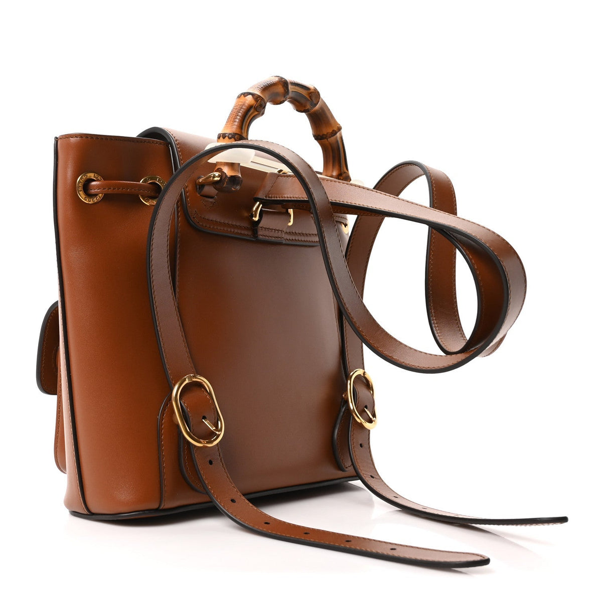 Calfskin Bamboo Backpack Brown