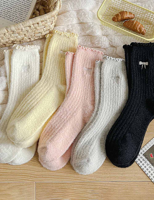 Winter Thermal Thick Plush Crew Frilly Socks
