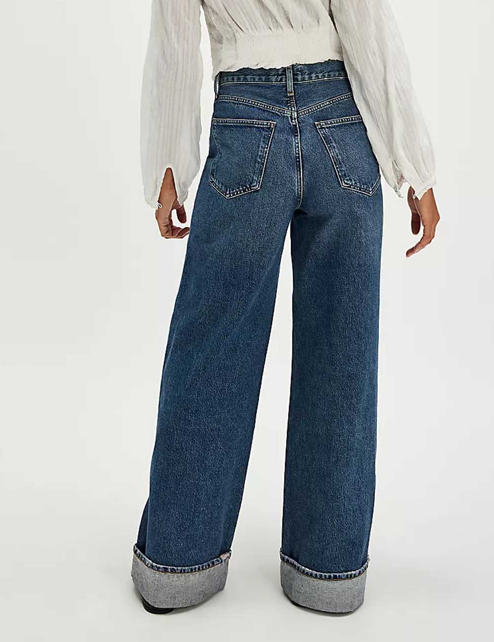Casual Washed High Waisted Straight Leg Jeans