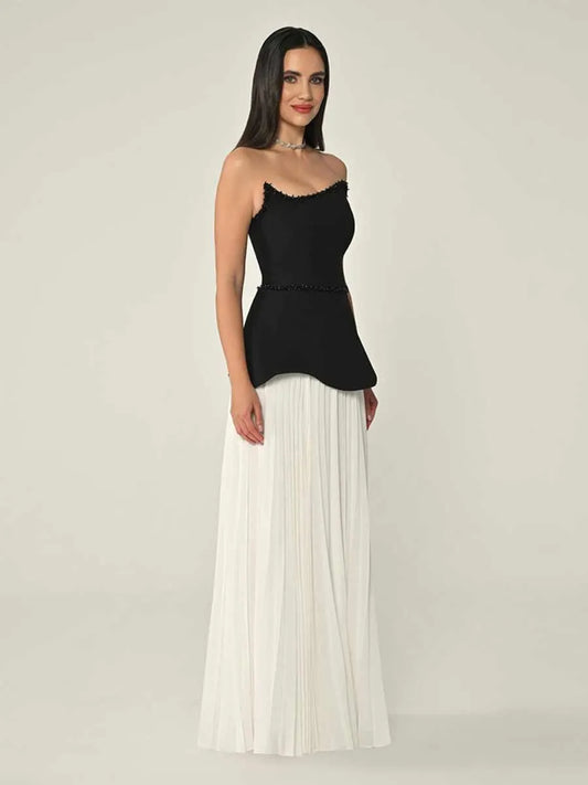 Isadora Diamond Strapless Maxi Dress