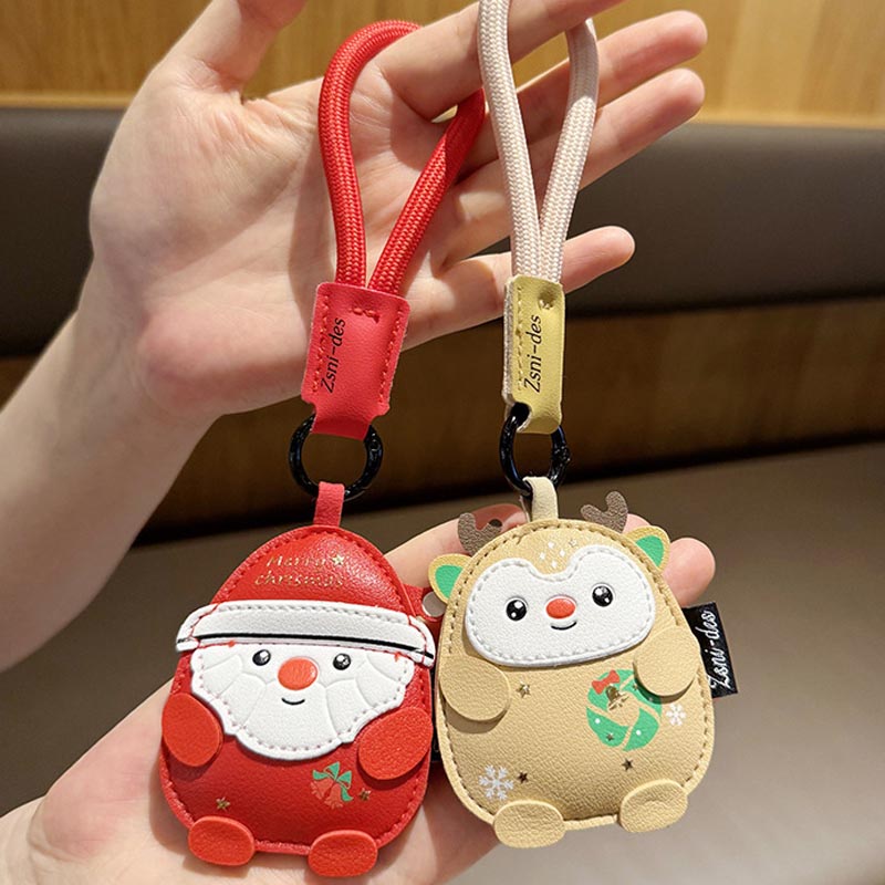 Leather Santa Claus Christmas Bag Charm
