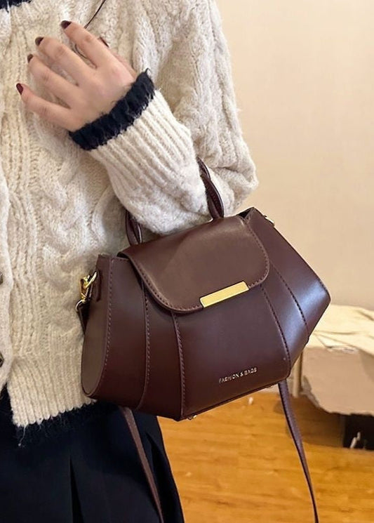 Mini Bag PU Leather Structured Mocha Style