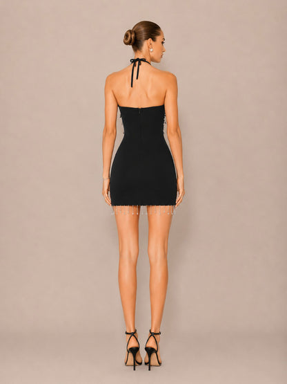 Aviana Rhinestone Tassel Mini Dress