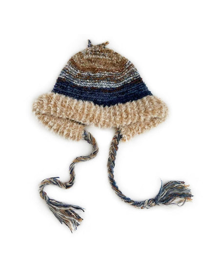 Haila - Colorful Stripes Knitted Beanie with Earflaps