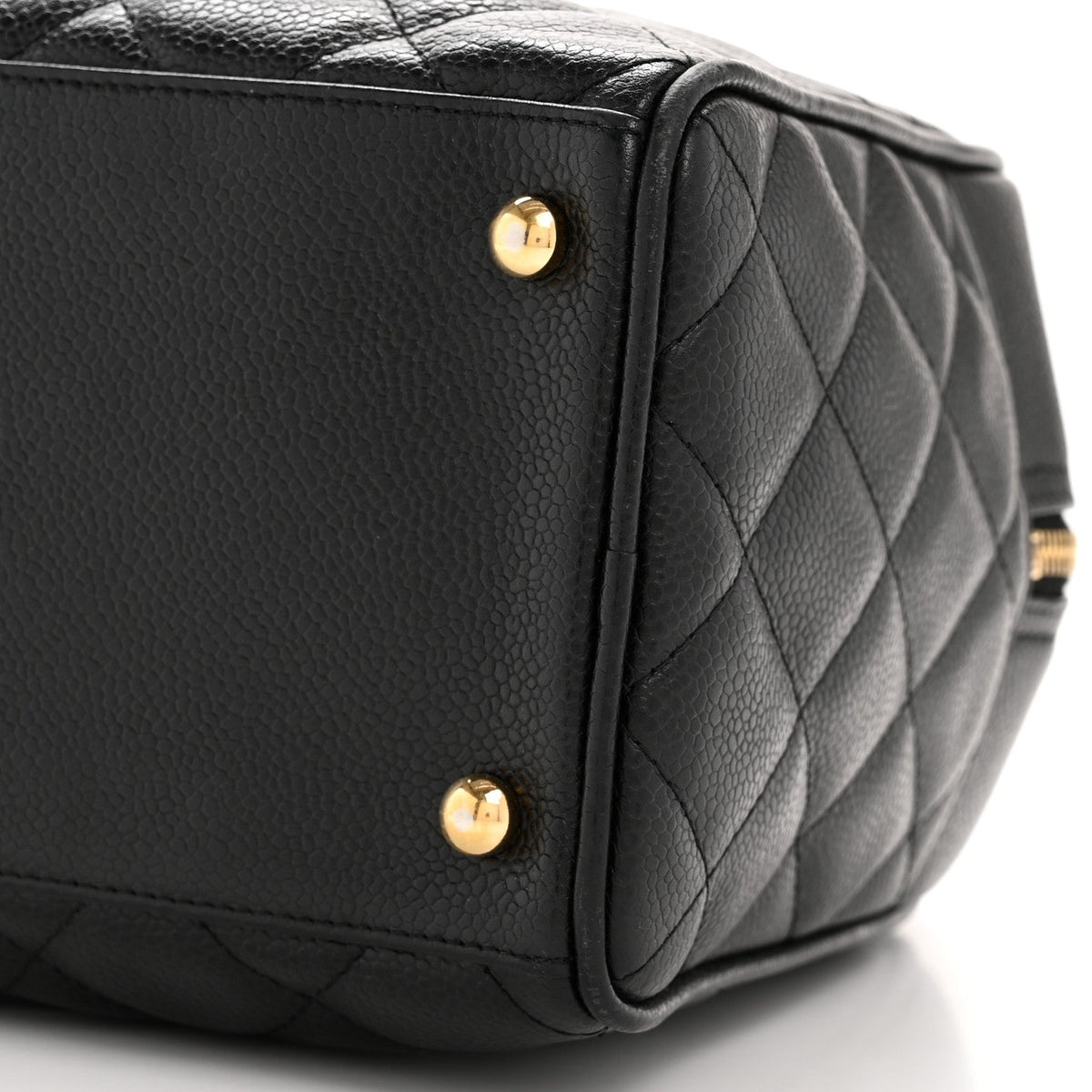 Caviar Quilted Large Bowler Black