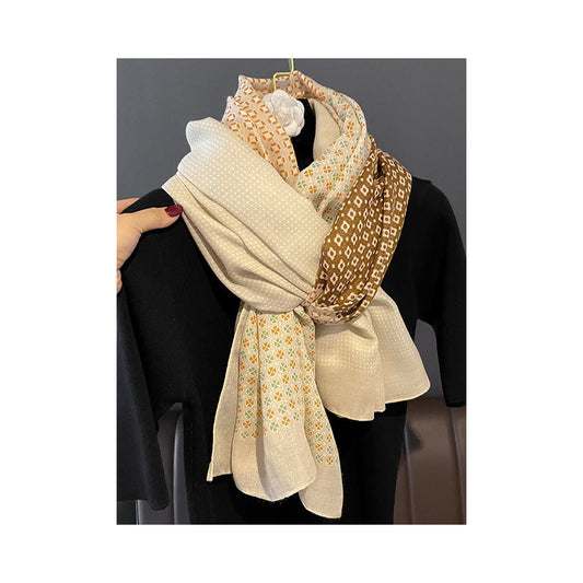 Linen Printed Sun-Proof Warm Shawl Scarf
