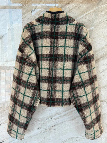 MIUMIU PLAID FLEECE JACKET STYLE 714