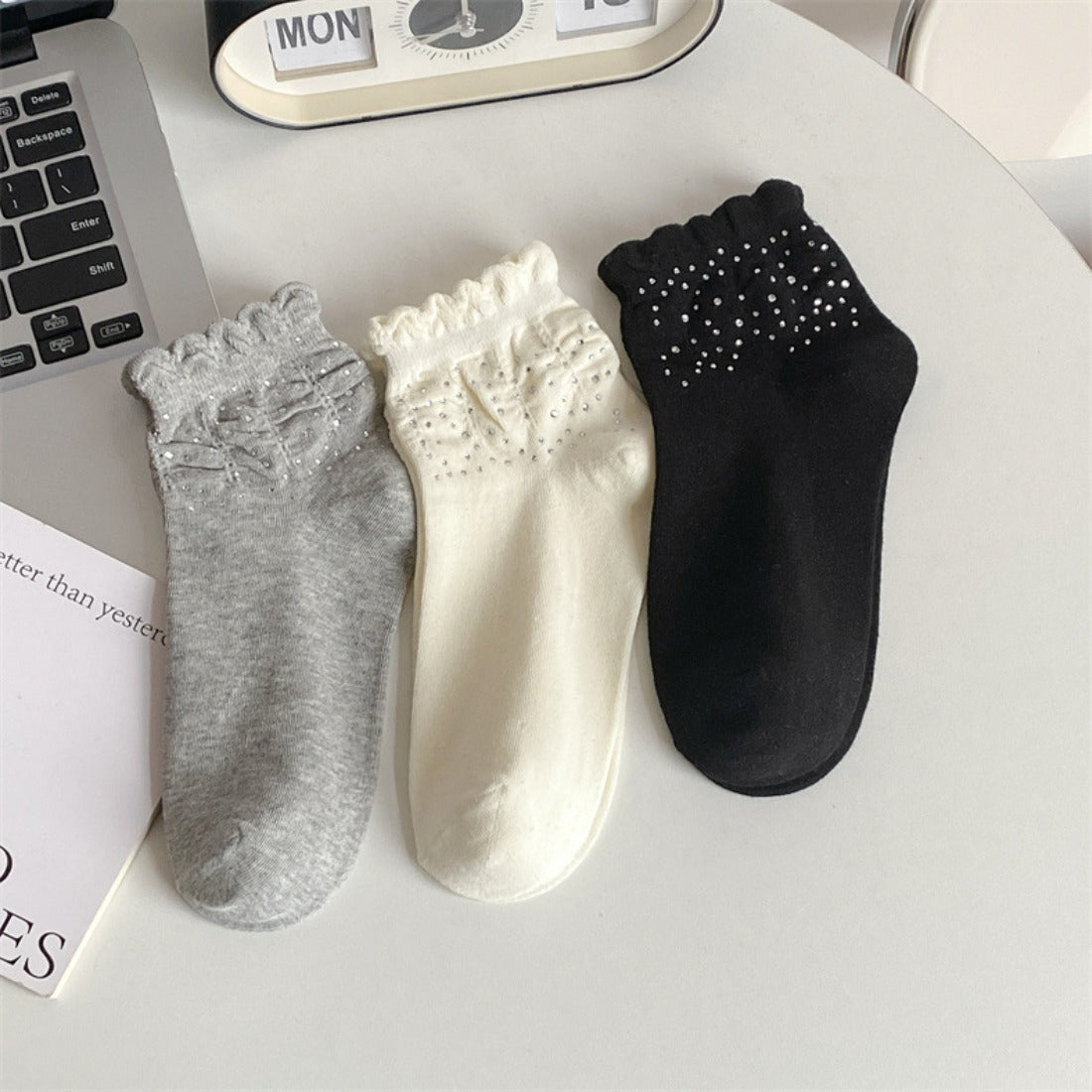 Rufia - Bubble Trim Solid Low-Cut Socks