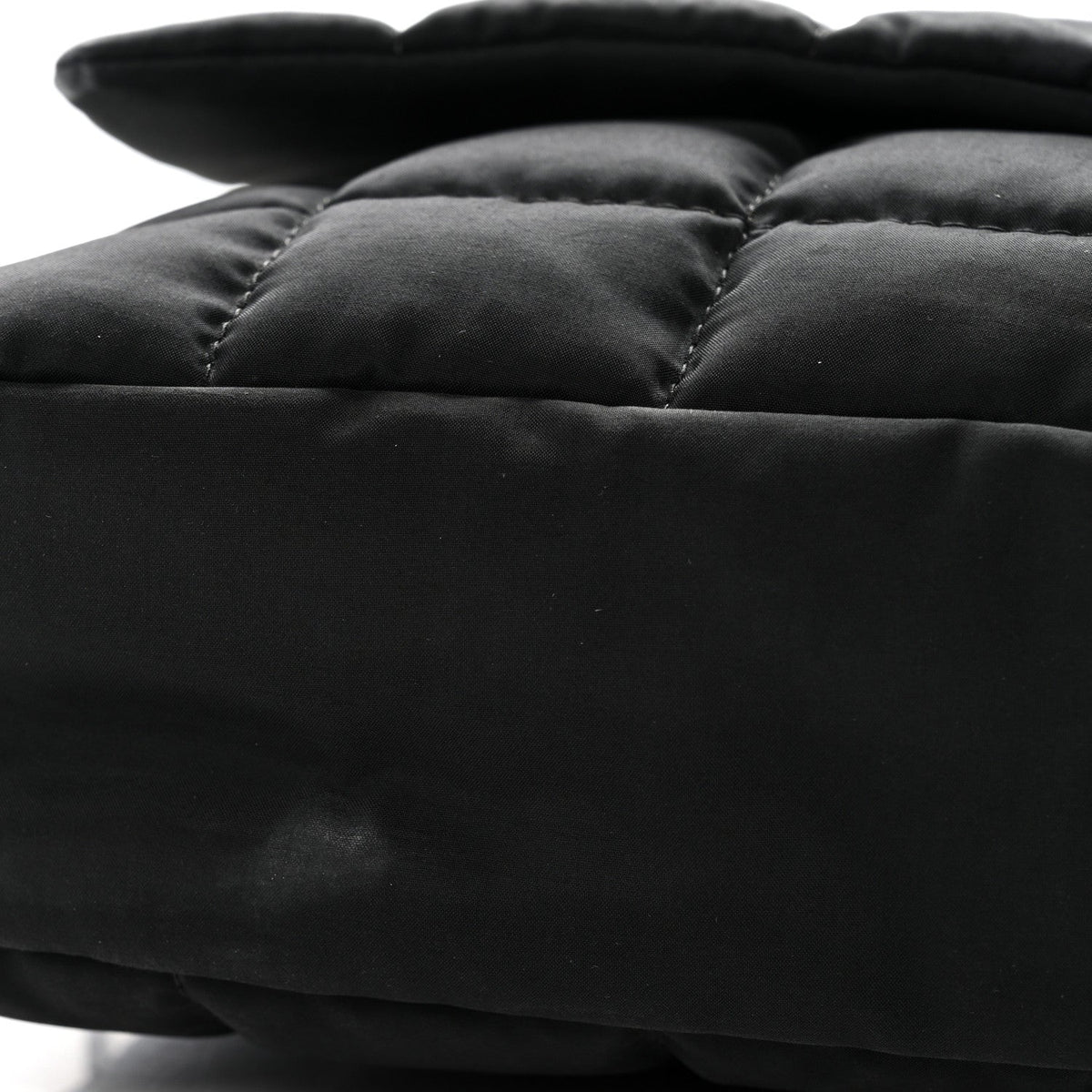 Nylon Square Quilted Flap Black