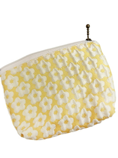Cosbai - Floral Print Pouch Bag with Zipper - Practical &amp; Lovely