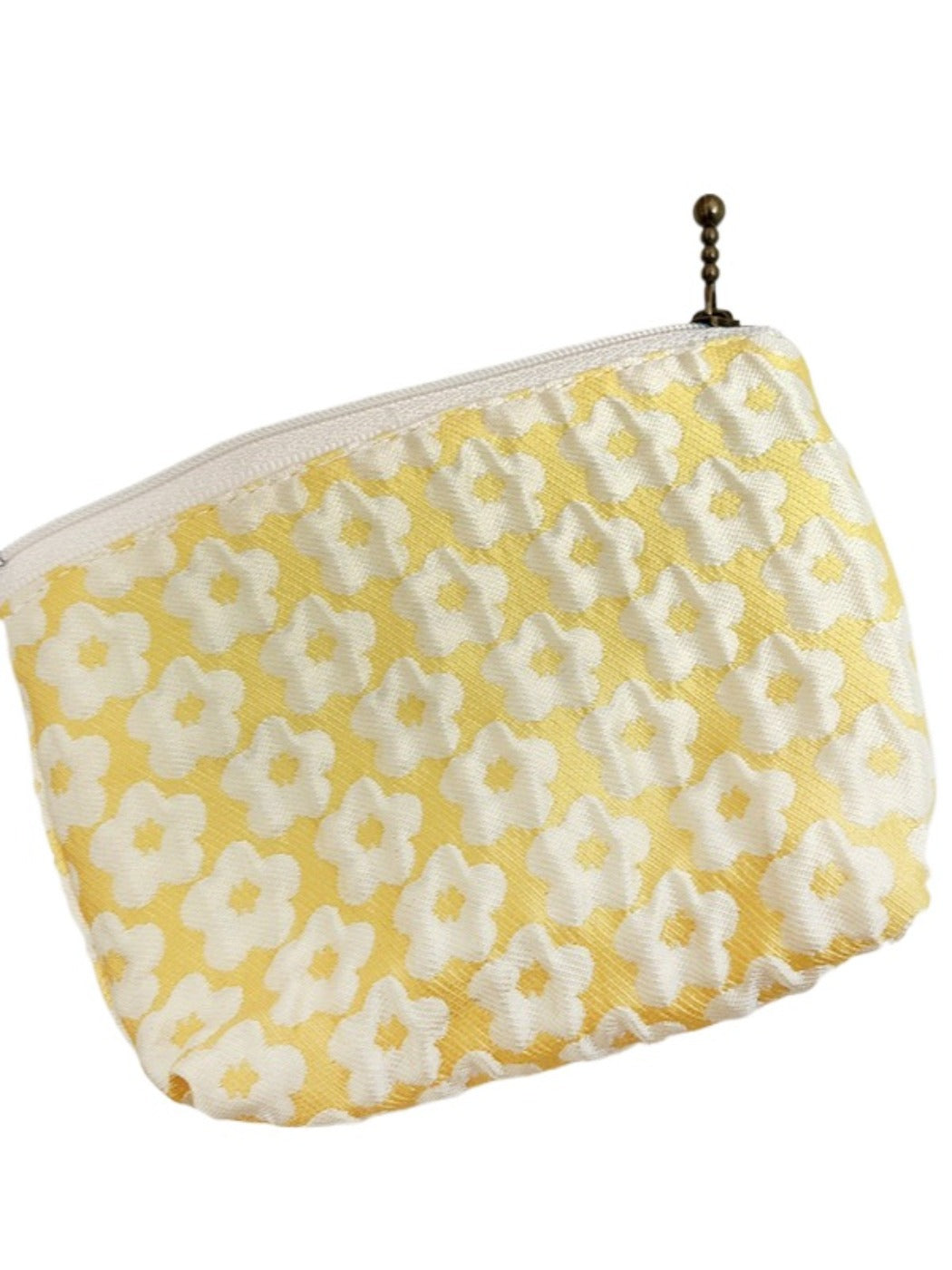 Cosbai - Floral Print Pouch Bag with Zipper - Practical &amp; Lovely