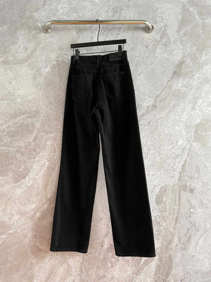 YSL Black Straight Jeans cotton