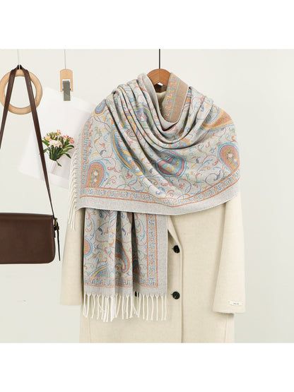 Scarvii - Winter Paisley Print Scarf Wrap - Versatile &amp; Stylish