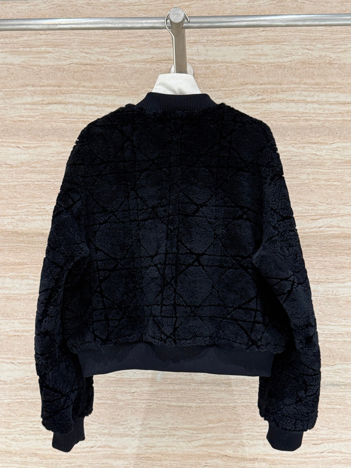 Dior 2025 Shearling Coat Black and Cream Wool Leather