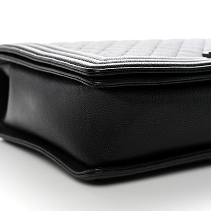 Caviar Quilted Large Boy Flap Black