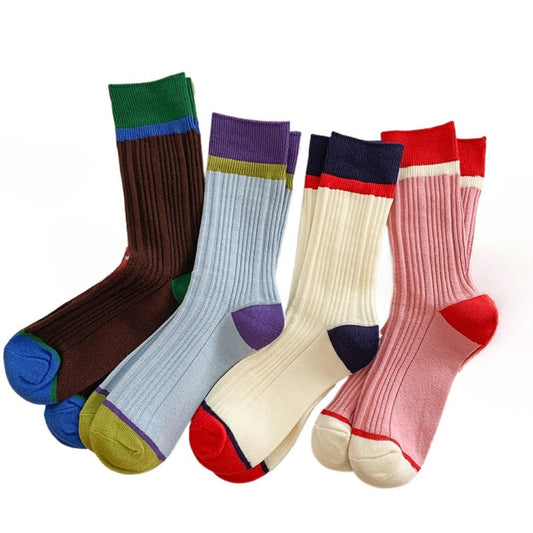 Rufia - Color-Block Textured Socks - Stylish &amp; Soft