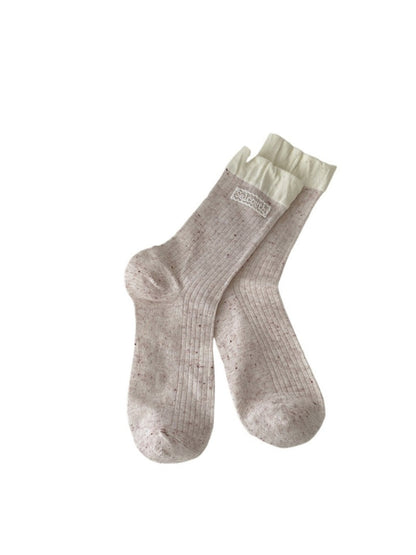 Rufia - Retro Simple Mid-Calf Socks - Sweet &amp; Vintage