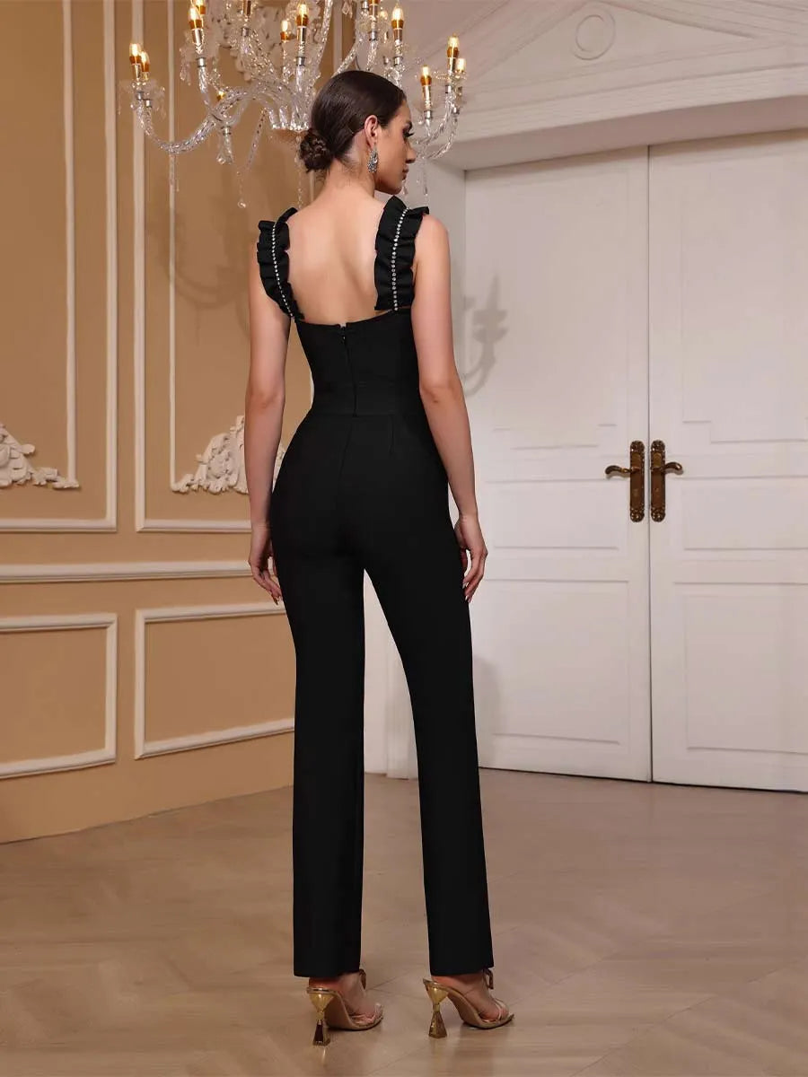 Daphne Crystal Sleeveless Jumpsuit