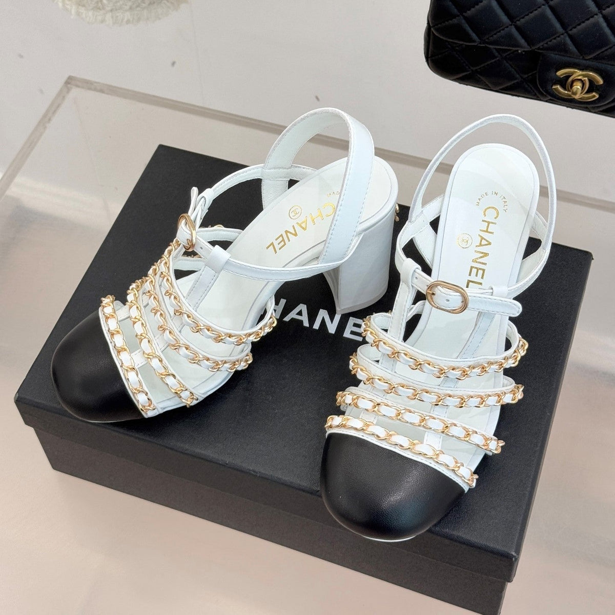 Cruise 25/26 Slingbacks 90mm Black White Lambskin