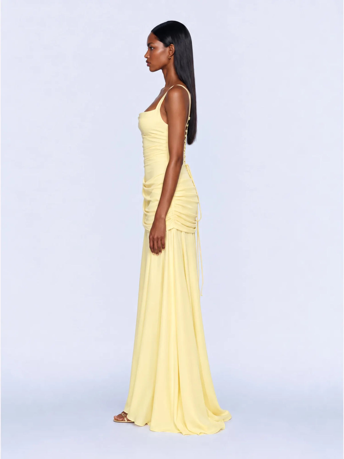 Marcella Draped Chiffon Maxi Dress