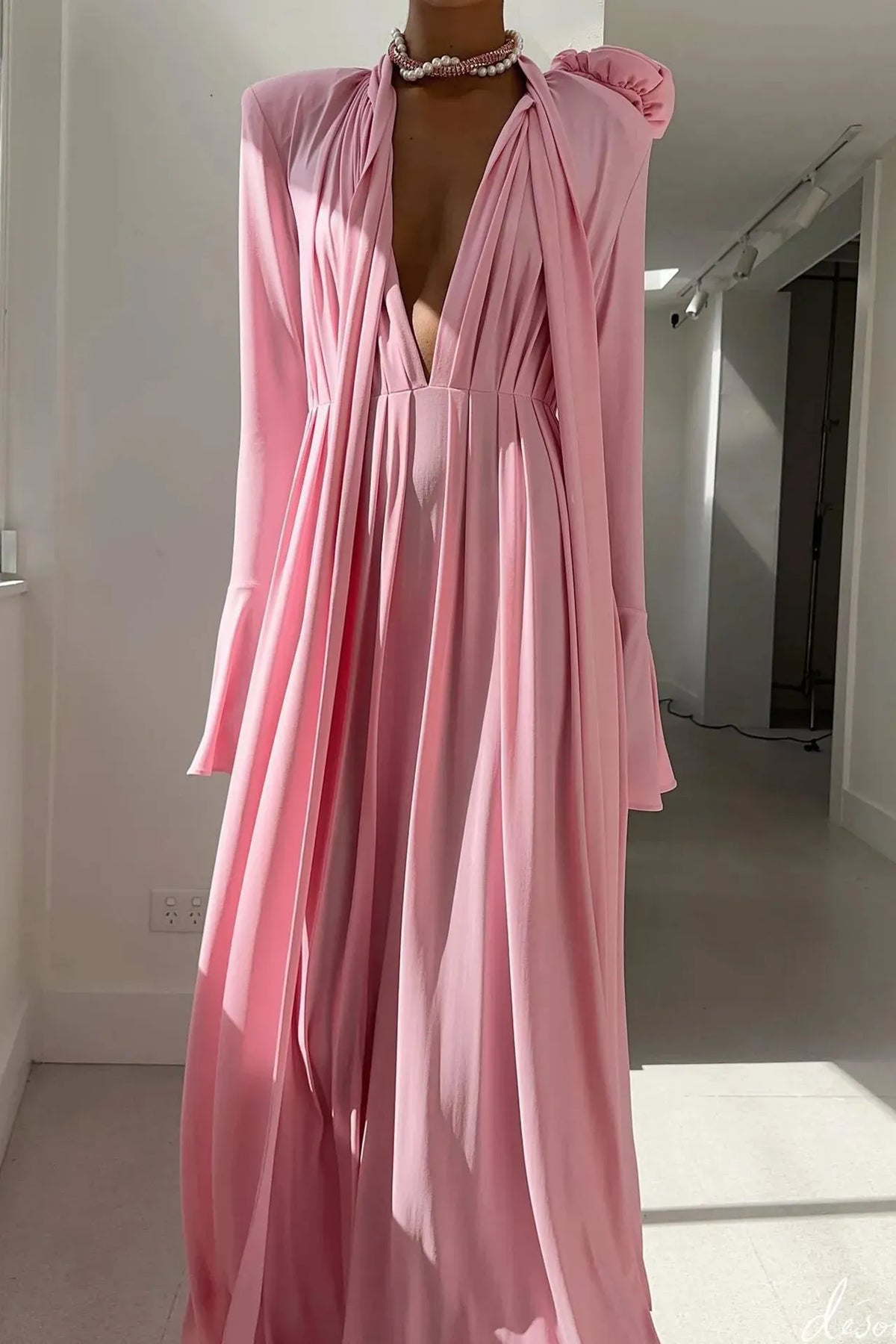 Milana Flower Trim Maxi Dress