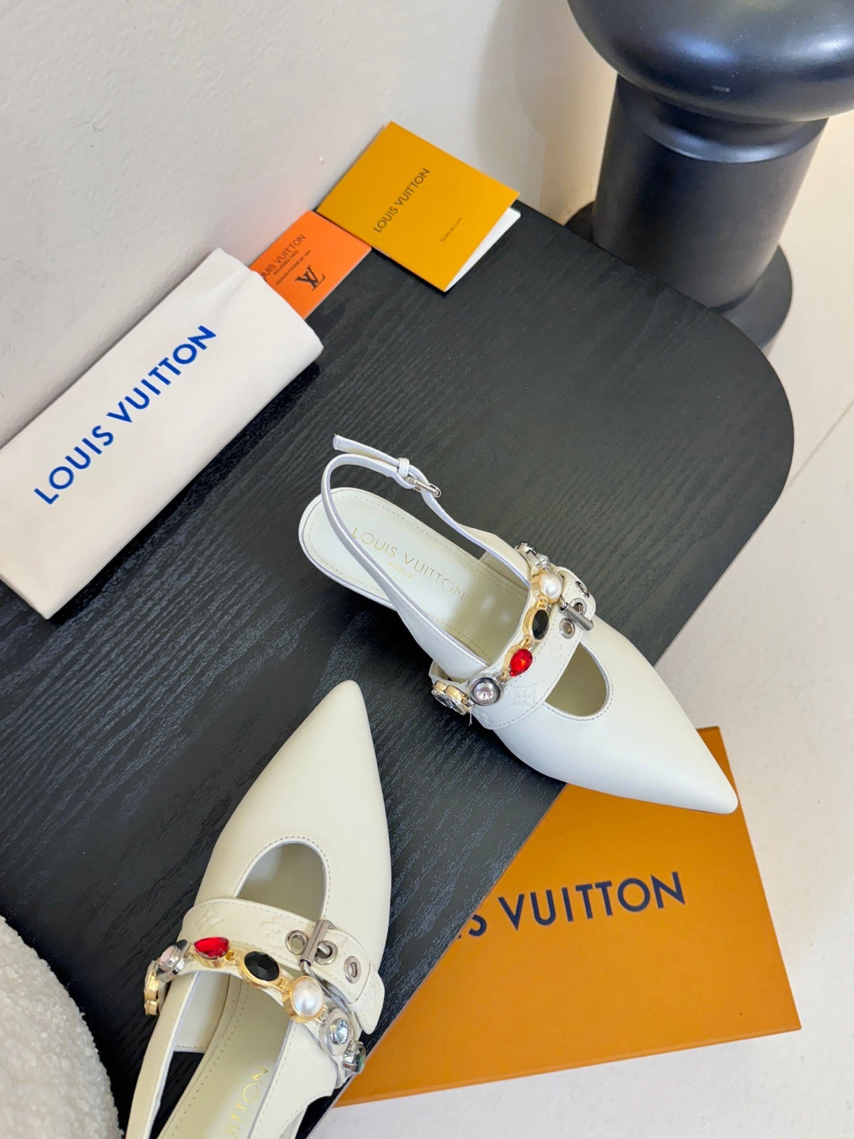 LV Vibe Slingback 6cm Off White Cowhide 580331